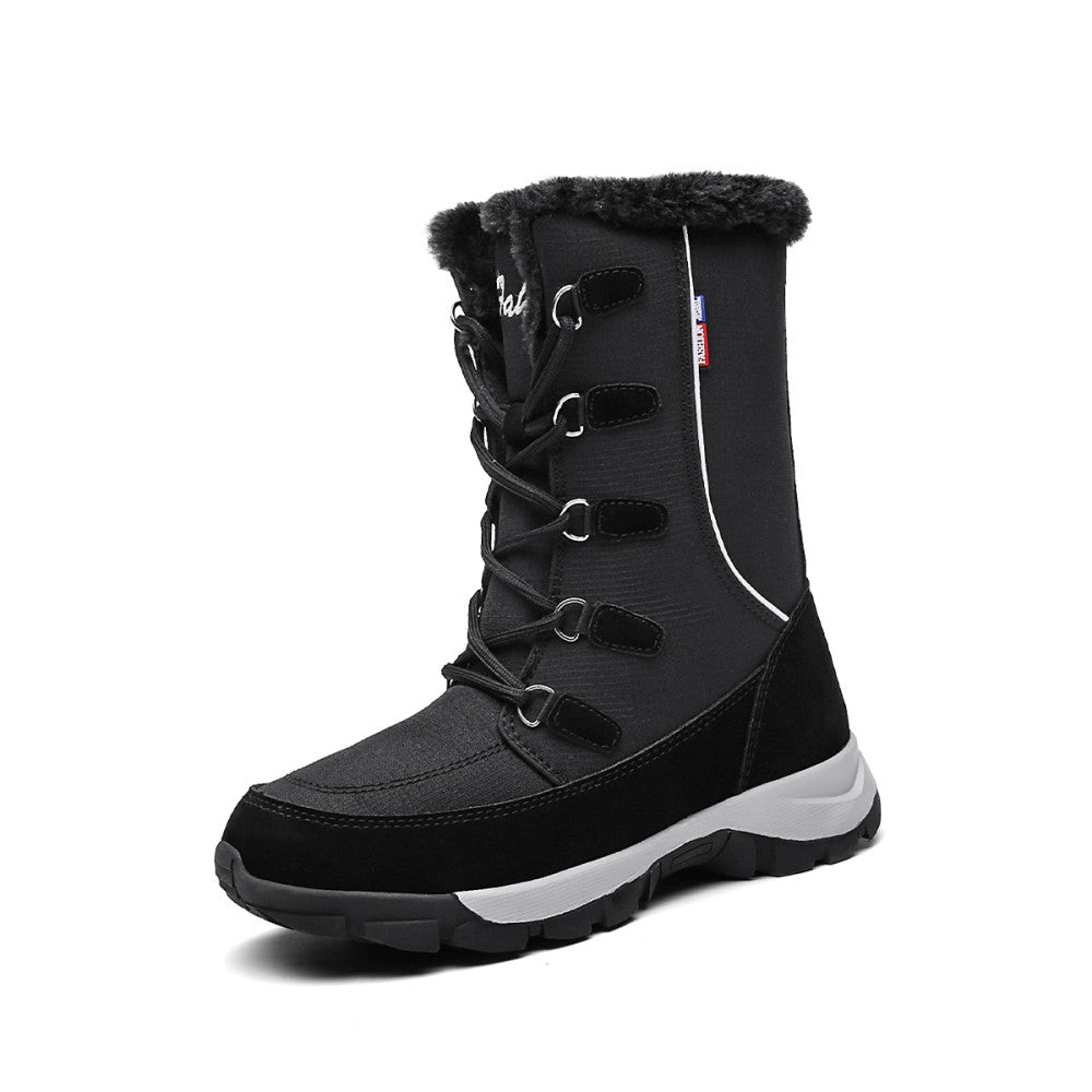 Middle aged and elderly women s winter sports cotton shoes with thick fleece warm and anti slip high top snow boots short boots waterproof northeast large size image 32