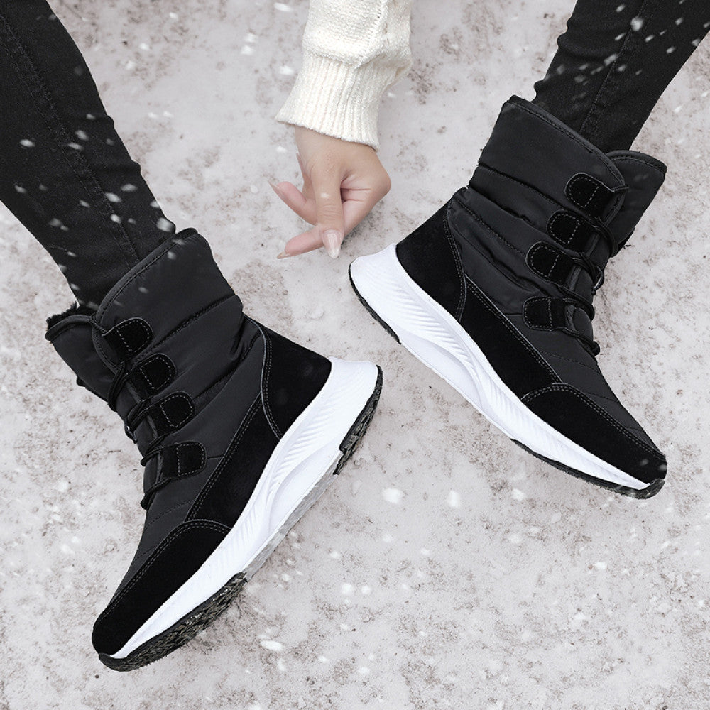 Middle aged and elderly women s winter sports cotton shoes with thick fleece warm and anti slip high top snow boots short boots waterproof northeast large size image 54