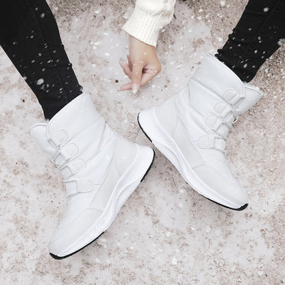 Middle aged and elderly women s winter sports cotton shoes with thick fleece warm and anti slip high top snow boots short boots waterproof northeast large size image 76