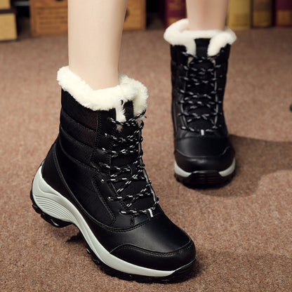 Snow boots for women in winter thickened with fleece for warmth and anti slip sports cotton shoes for women high cut short boots small size waterproof northeast boots image 29