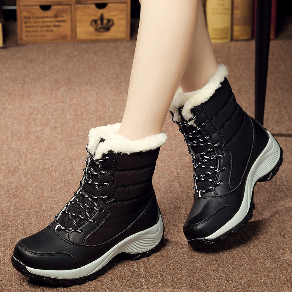 Snow boots for women in winter thickened with fleece for warmth and anti slip sports cotton shoes for women high cut short boots small size waterproof northeast boots image 34