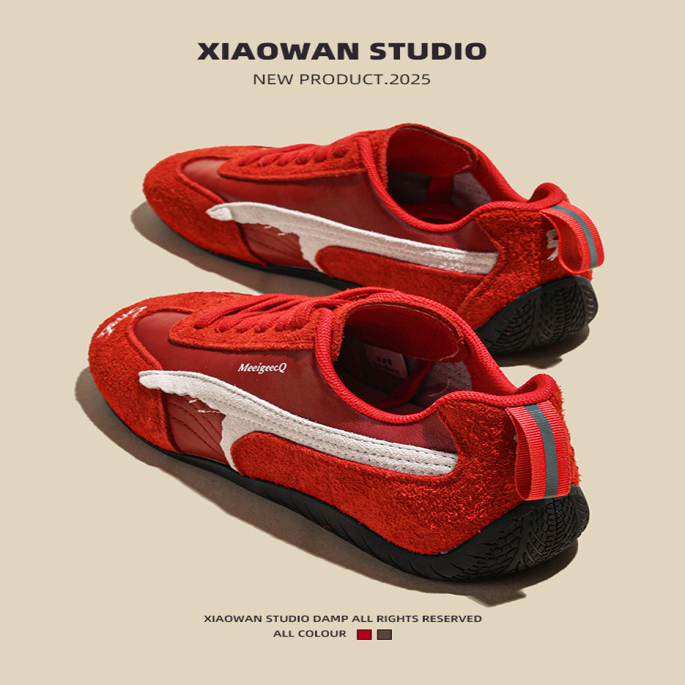 Retro Forrest Gander training shoes for women 2025 autumn new color matching all match flat bottom genuine leather breathable casual sports shoes image 1