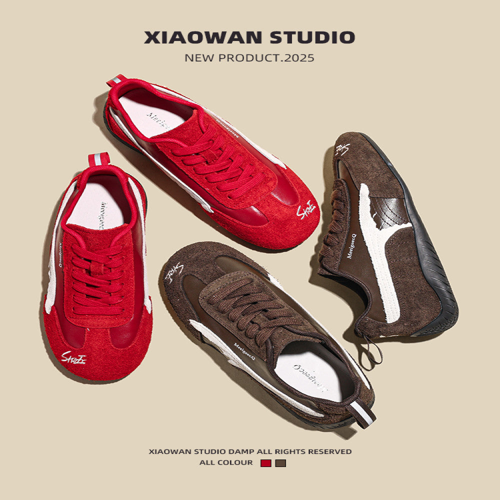 Retro Forrest Gander training shoes for women 2025 autumn new color matching all match flat bottom genuine leather breathable casual sports shoes image 2