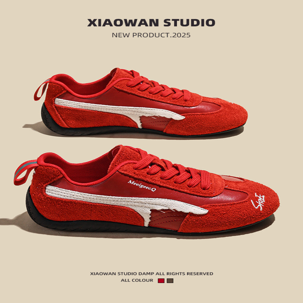 Retro Forrest Gander training shoes for women 2025 autumn new color matching all match flat bottom genuine leather breathable casual sports shoes image 4