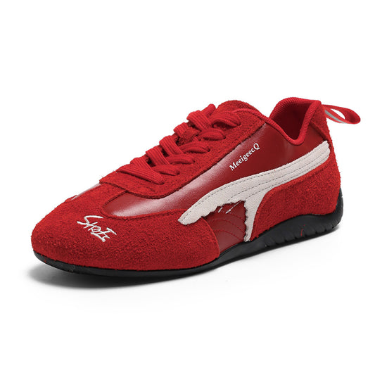 Retro Forrest Gander training shoes for women 2025 autumn new color matching all match flat bottom genuine leather breathable casual sports shoes