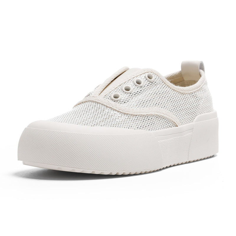 2025 Summer New Style Women s Mesh Breathable Slip On Slip On Canvas Shoes All match Sequined Casual Sneakers