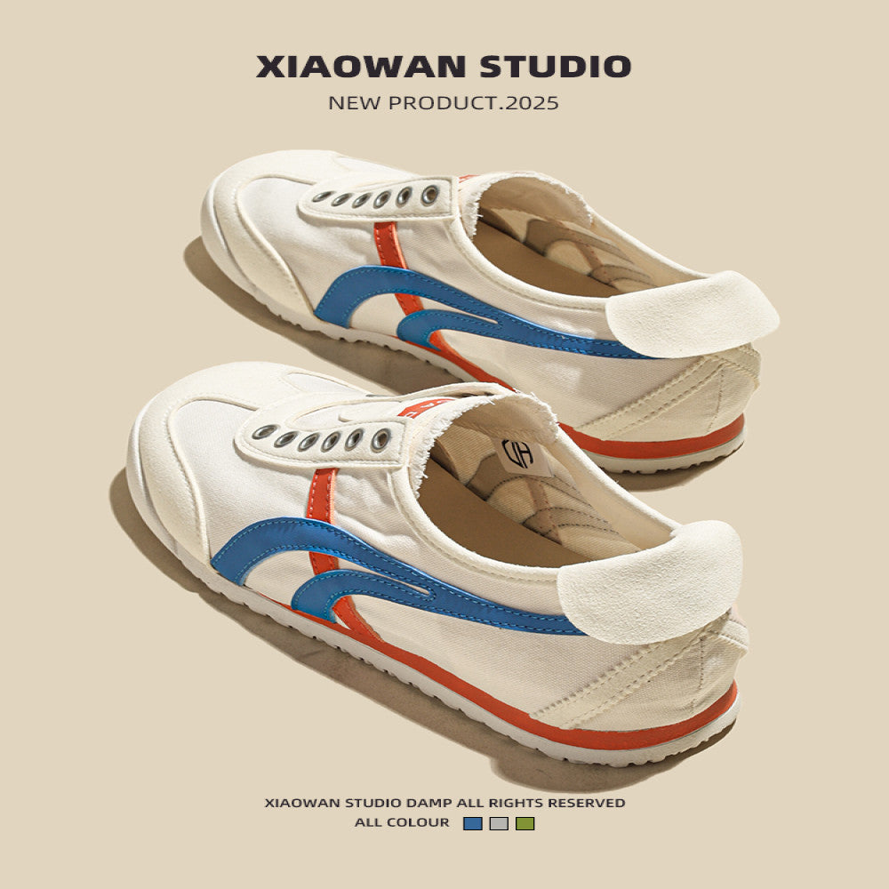 Thin breathable canvas shoes for women in the summer of 2025 versatile and casual Forrest Gump women s shoes for lazy people to step on white shoes image 1