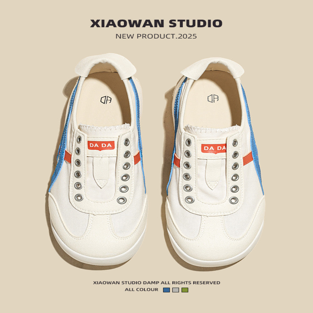 Thin breathable canvas shoes for women in the summer of 2025 versatile and casual Forrest Gump women s shoes for lazy people to step on white shoes image 3