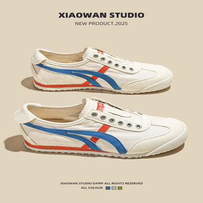 Thin breathable canvas shoes for women in the summer of 2025 versatile and casual Forrest Gump women s shoes for lazy people to step on white shoes image 4