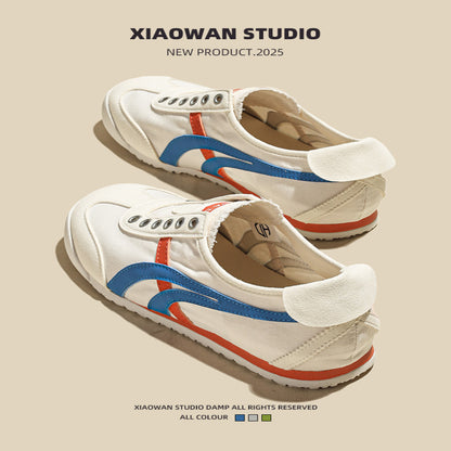Thin breathable canvas shoes for women in the summer of 2025 versatile and casual Forrest Gump women s shoes for lazy people to step on white shoes image 0