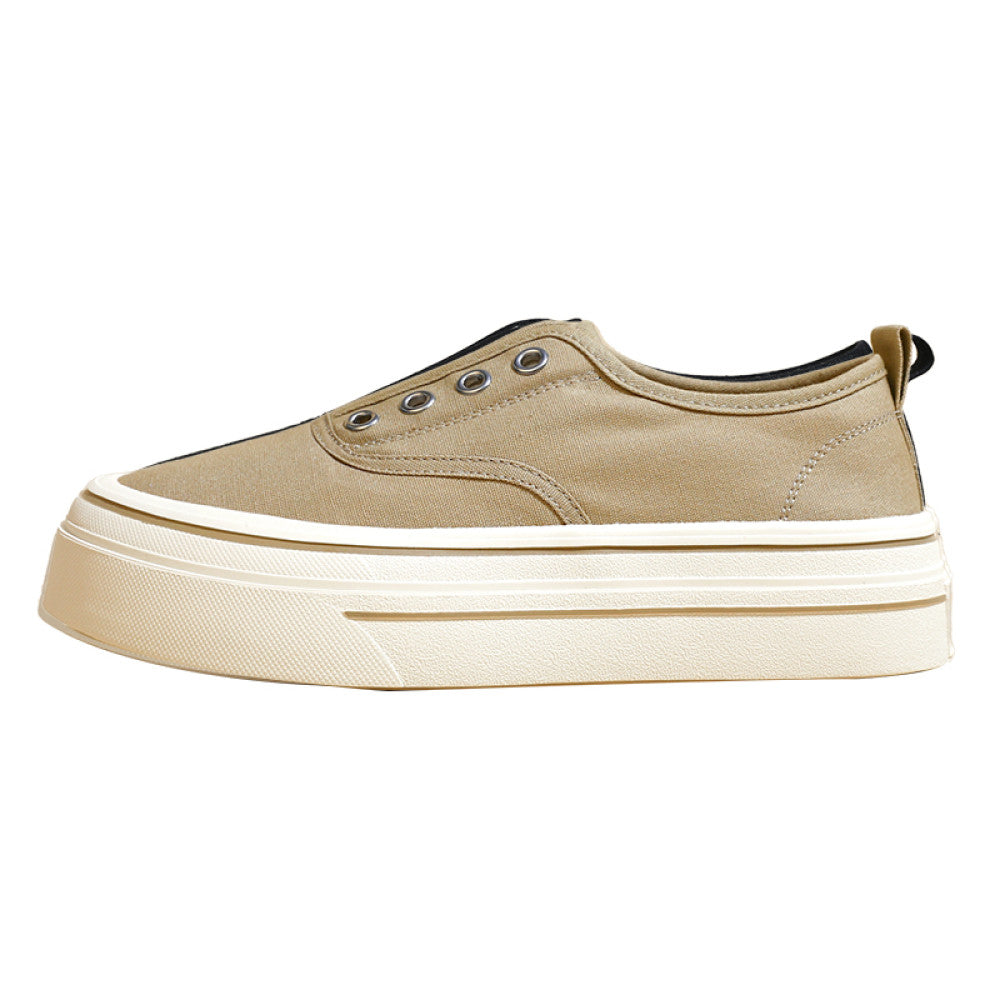 Thick soled slip on canvas shoes for women 2025 new summer thin versatile breathable white shoes casual loafers image 17