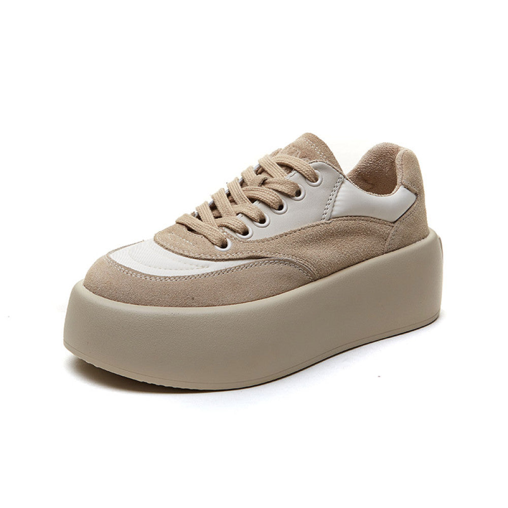 Thick soled bread shoes for women 2024 autumn new Korean version of all match canvas shoes ins trendy platform shoes casual sneakers image 8