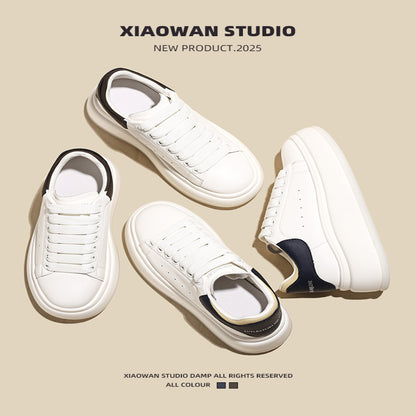 Hot selling white shoes for women in autumn 2025 new thick soled height increasing small and casual versatile sports board shoes image 2