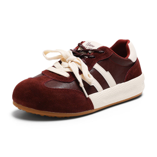 Thick soled retro German training shoes for women 2025 autumn new item lightweight and versatile ugly and cute shoes round toe casual sports board shoes