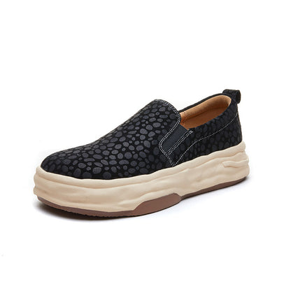 2024 autumn new style loafers for women genuine leather leopard print shoes versatile thick soled casual sneakers slip on lazy shoes image 18