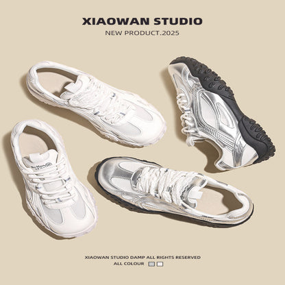 Real leather thick sole height increasing ballet training shoes for women in summer 2025 new casual versatile sports shoes breathable Forrest Gump shoes image 2
