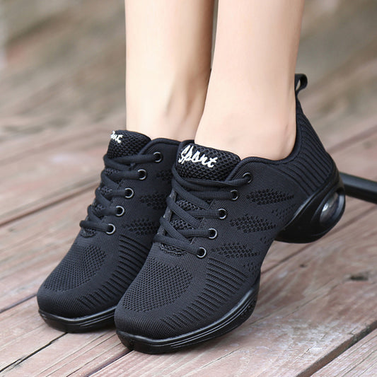 Dance shoes for female adult outdoor square dance breathable mesh dance shoes with soft soles that are not tiring for the feet mother s shoes