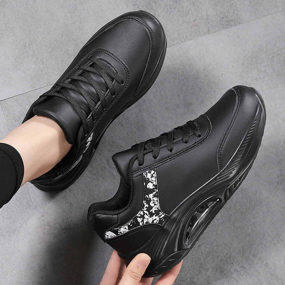 New winter air cushion rocking shoes for women leather waterproof white sports shoes thickness increased mother shoes casual shoes image 5