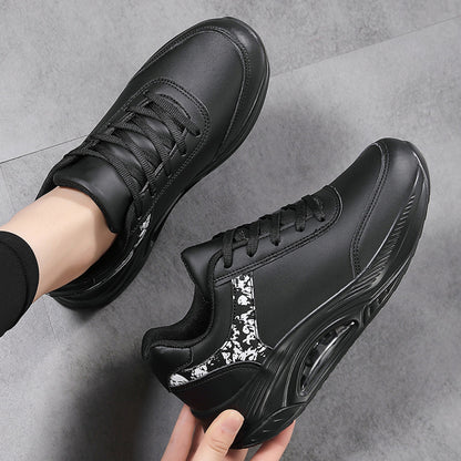 New winter air cushion rocking shoes for women leather waterproof white sports shoes thickness increased mother shoes casual shoes image 5