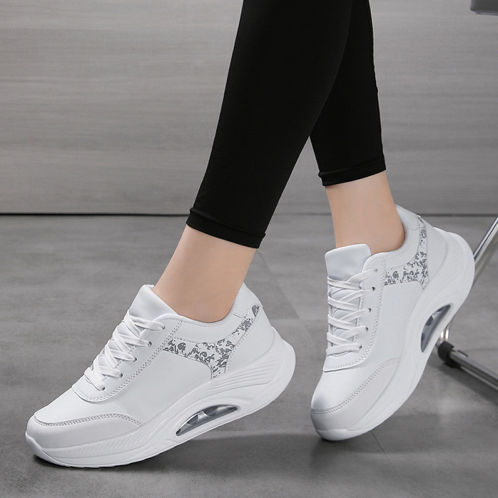 New winter air cushion rocking shoes for women leather waterproof white sports shoes thickness increased mother shoes casual shoes image 18