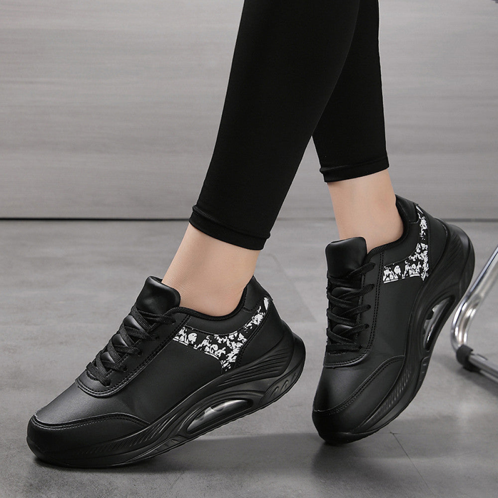 New winter air cushion rocking shoes for women leather waterproof white sports shoes thickness increased mother shoes casual shoes image 23