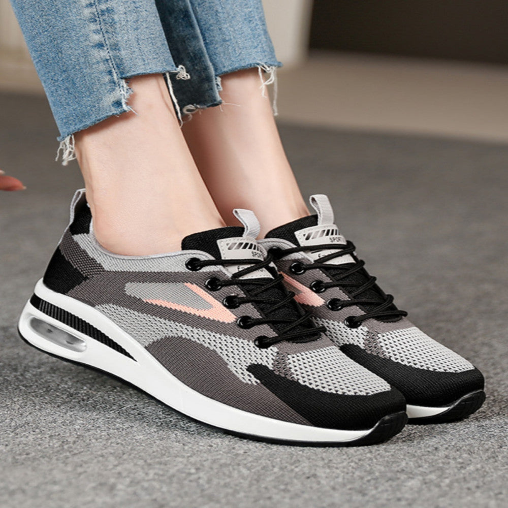 Women s lightweight running shoes ultra light shock absorbing air cushion travel shoes student running shoes thick soled non slip casual shoes image 2