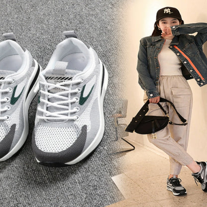 Women s lightweight running shoes ultra light shock absorbing air cushion travel shoes student running shoes thick soled non slip casual shoes image 5
