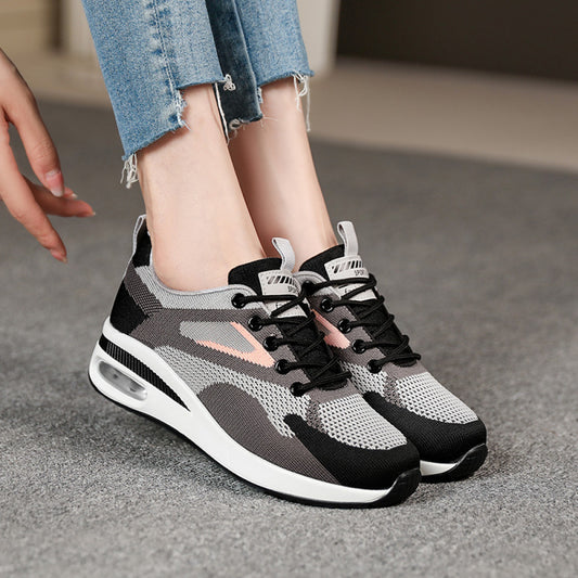 Women s lightweight running shoes ultra light shock absorbing air cushion travel shoes student running shoes thick soled non slip casual shoes