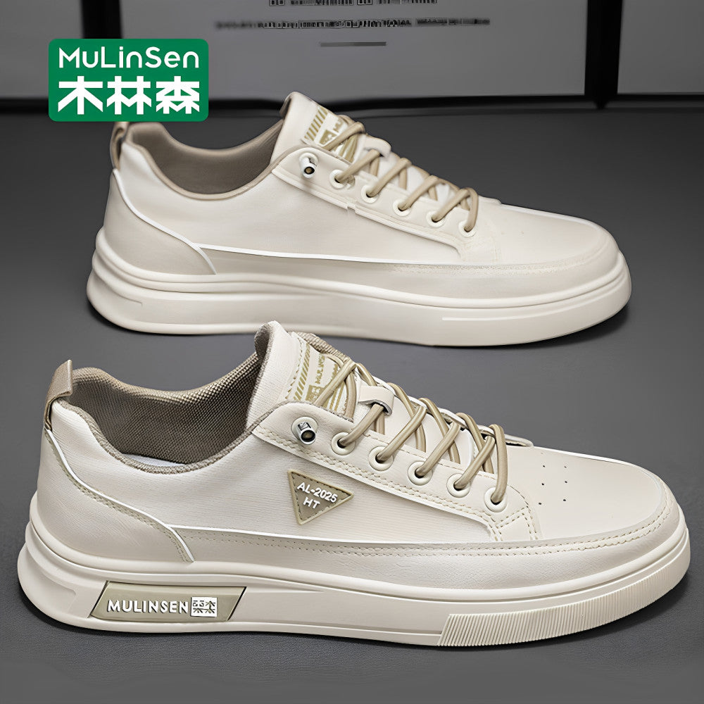 Mulinsen men s summer breathable soft soled mesh white shoes sports casual mesh panel shoes men s hollow trendy shoes image 3