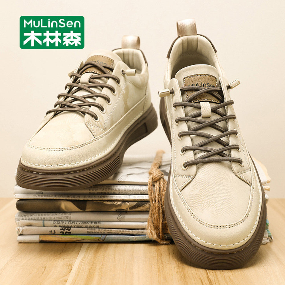Mulinsen men s shoes 2025 new autumn work men s sneakers soft sole summer casual shoes small white trendy shoes image 21