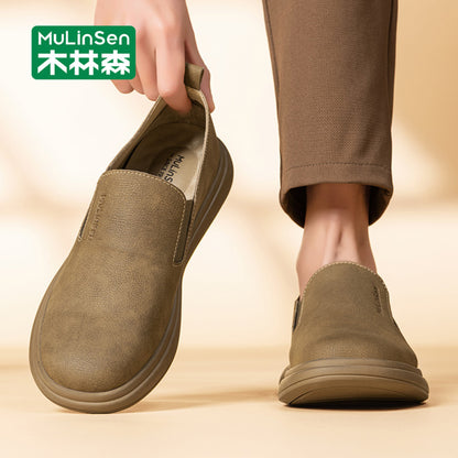 Mulinsen men s shoes autumn casual leather shoes men 2025 new driving soft sole slip on loafers summer image 114