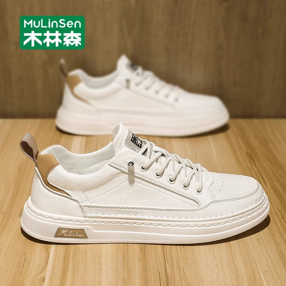 Mulinsen men s shoes 2025 new autumn work men s sneakers soft sole summer casual shoes small white trendy shoes image 1