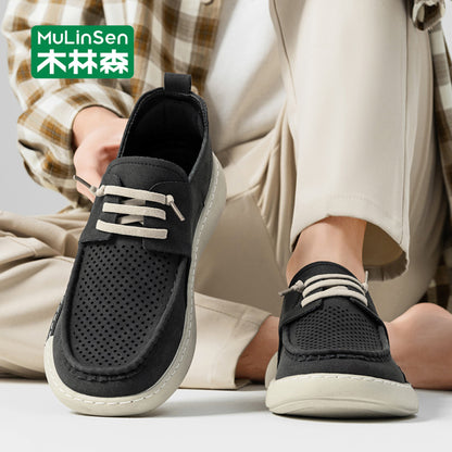 Mulinsen leather shoes men s 2025 new autumn soft sole toe shoes driving slip on men s casual shoes summer image 37