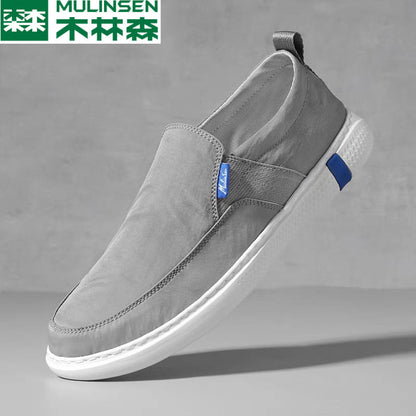 Mu Linsen canvas shoes for men in autumn 2025 new model for driving soft soled casual board shoes for men in summer
