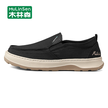 Mulinsen men s cloth shoes Old Beijing summer breathable casual canvas men s shoes one step driving lazy shoes autumn image 2
