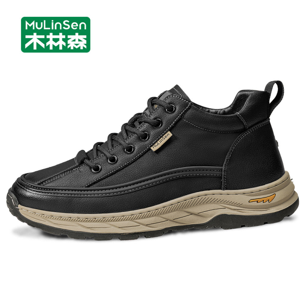 Mulinsen snow boots men s winter plus velvet Northeast cotton shoes warm fur integrated men s boots casual high top men s shoes image 11
