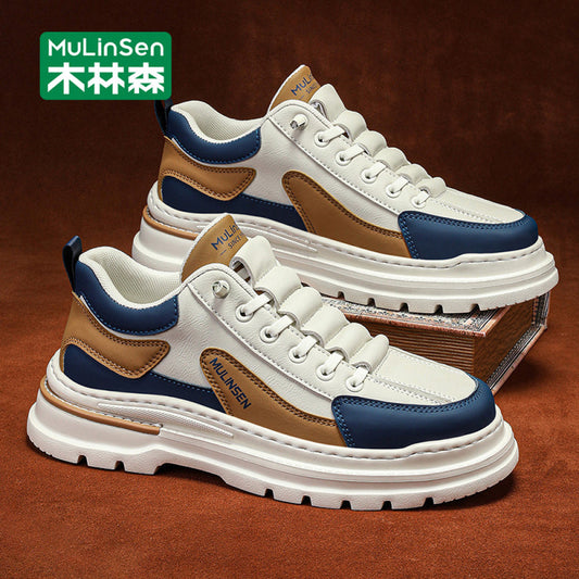 Mulinsen men s shoes winter 2025 new summer thick soled mountaineering workwear casual shoes men s slip on sports shoes