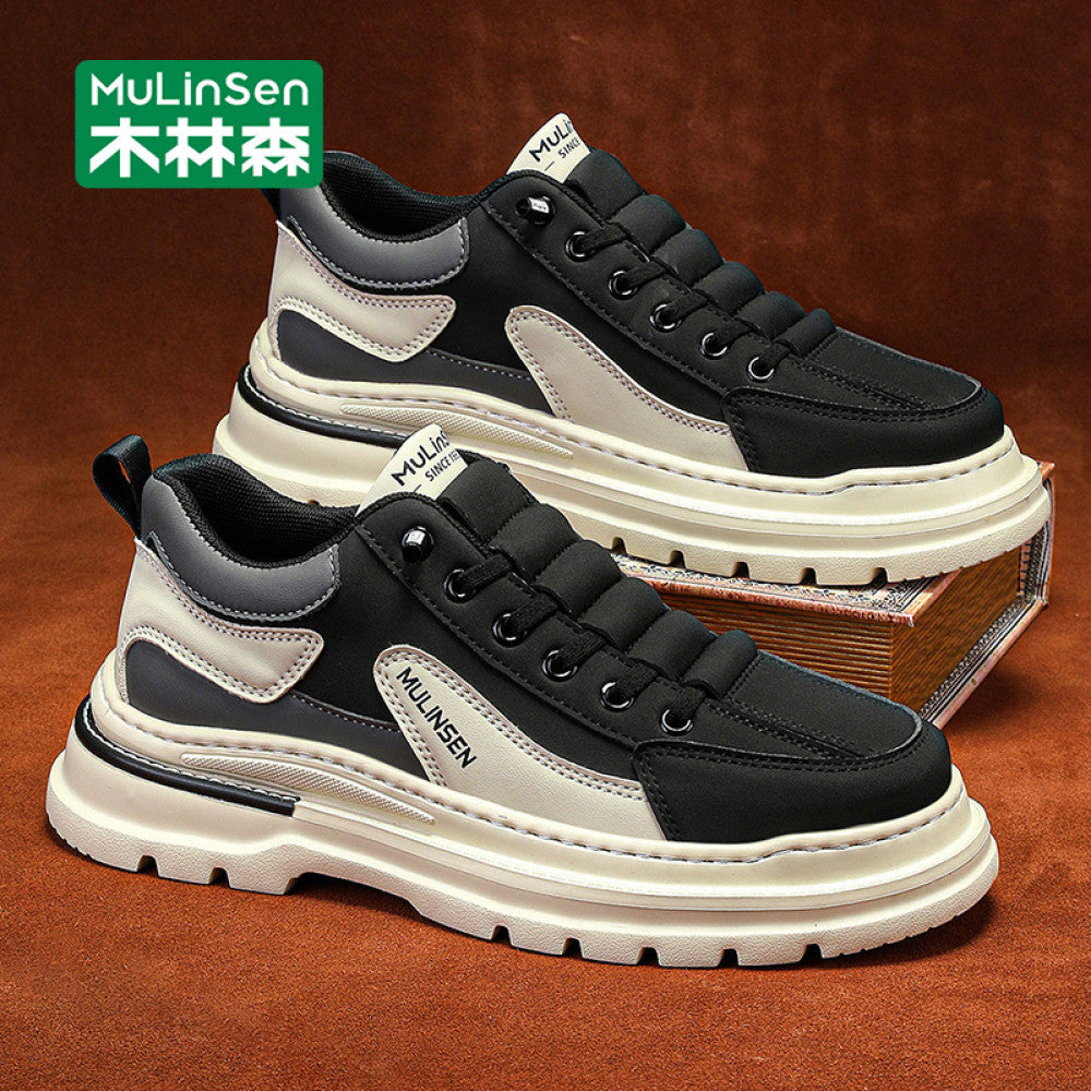 Mulinsen men s shoes winter 2025 new summer thick soled mountaineering workwear casual shoes men s slip on sports shoes