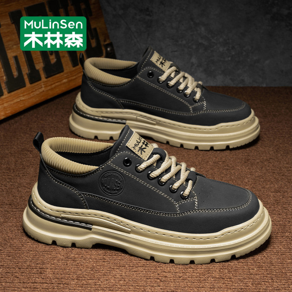 Mulinsen men s shoes winter 2025 new summer thick soled mountaineering workwear casual shoes men s slip on sports shoes image 1
