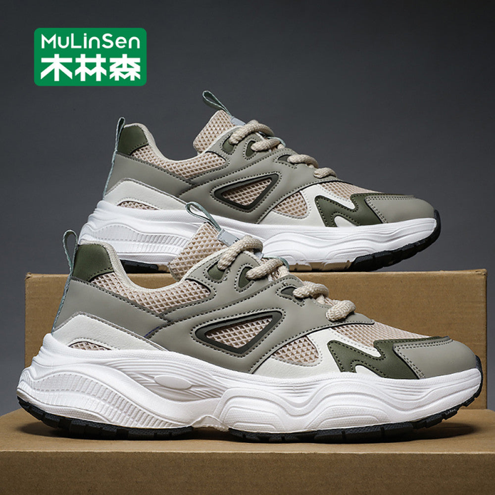 Wooden Forest Men s Shoes Summer Breathable Flyknit Running Casual Black Dad Shoes Men s 2025 New Men s Sports Shoes image 12