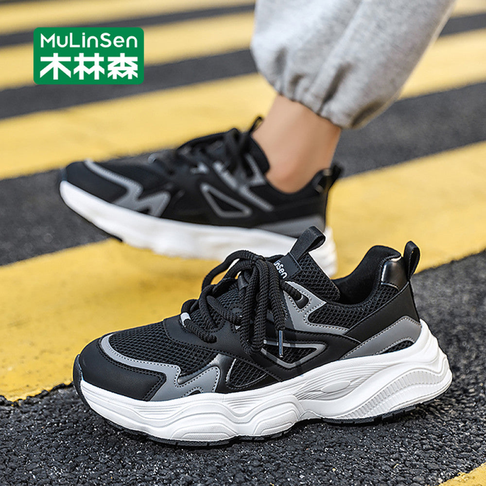 Wooden Forest Men s Shoes Summer Breathable Flyknit Running Casual Black Dad Shoes Men s 2025 New Men s Sports Shoes image 13