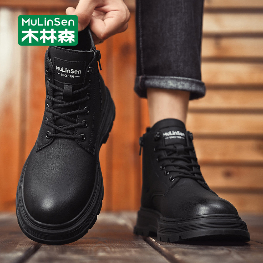 Wooden Forest Men s Shoes Summer Breathable Flyknit Running Casual Black Dad Shoes Men s 2025 New Men s Sports Shoes image 5