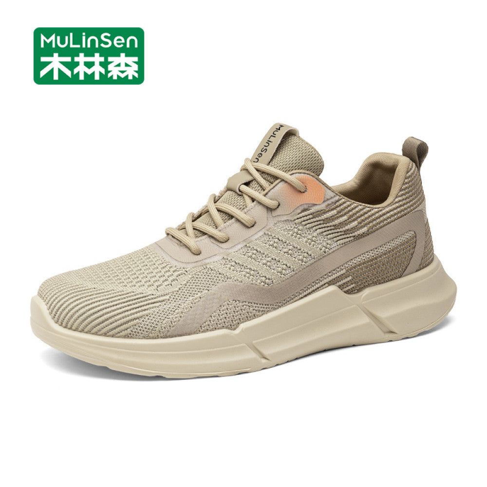 Wooden Forest Coconut Men s Shoes Spring and Autumn Casual Running Lightweight Flyknit Sports Shoes Men s Outdoor Versatile Soft Bottom Trendy Shoes image 2