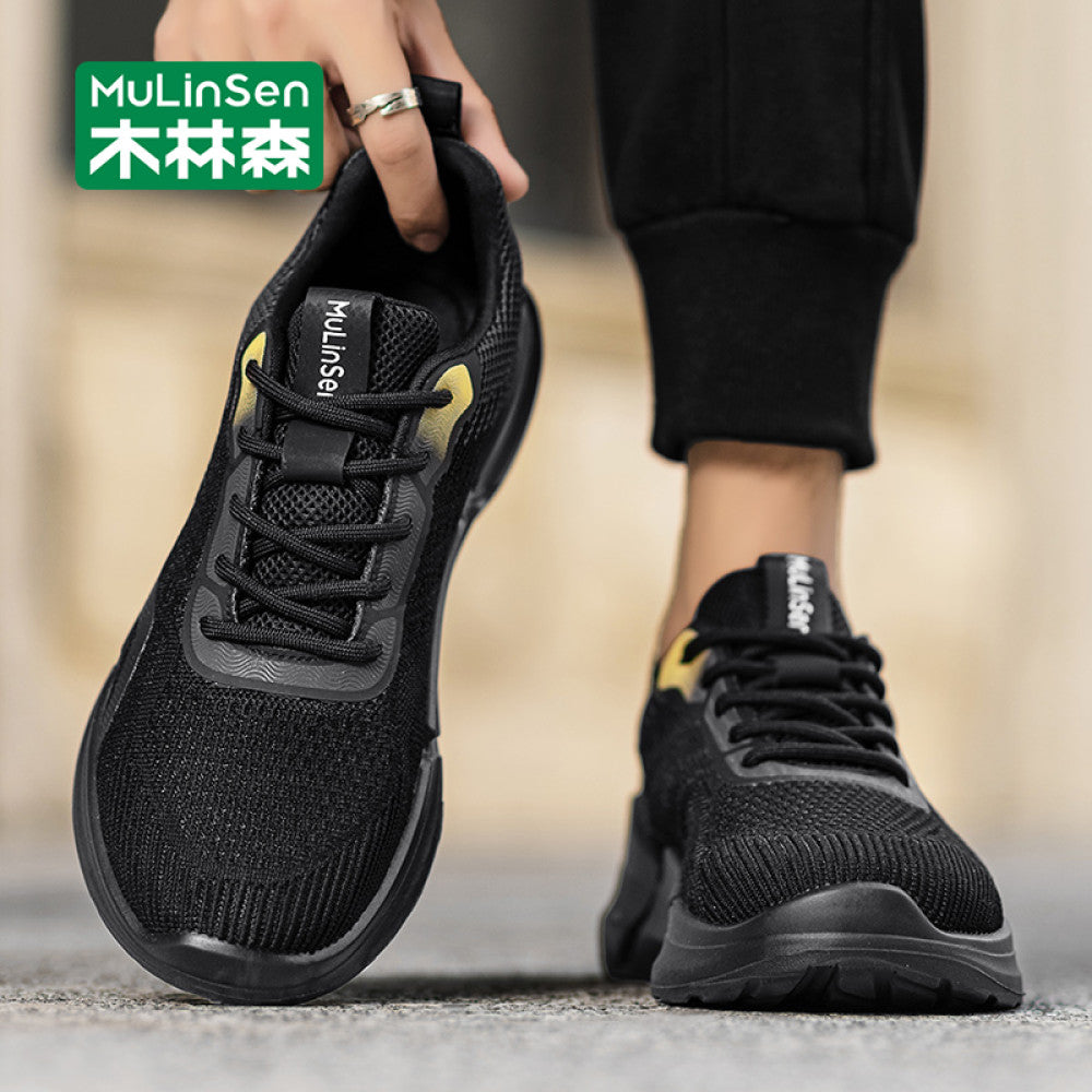Wooden Forest Coconut Men s Shoes Spring and Autumn Casual Running Lightweight Flyknit Sports Shoes Men s Outdoor Versatile Soft Bottom Trendy Shoes image 3