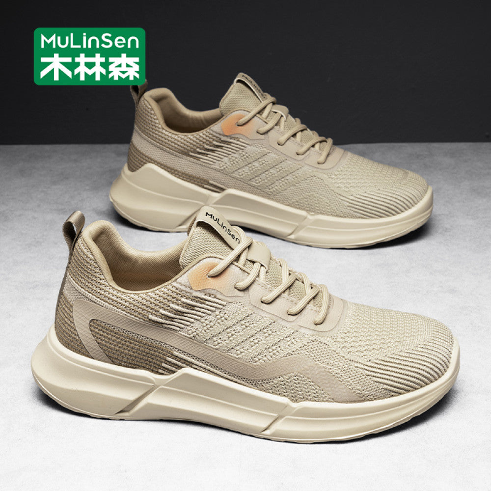 Wooden Forest Coconut Men s Shoes Spring and Autumn Casual Running Lightweight Flyknit Sports Shoes Men s Outdoor Versatile Soft Bottom Trendy Shoes image 4