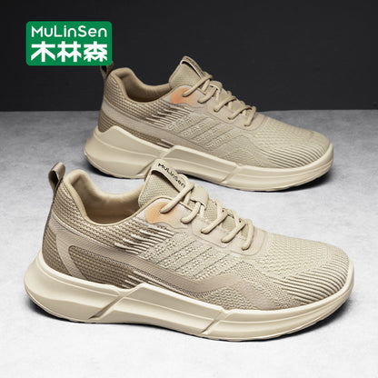 Wooden Forest Coconut Men s Shoes Spring and Autumn Casual Running Lightweight Flyknit Sports Shoes Men s Outdoor Versatile Soft Bottom Trendy Shoes image 4
