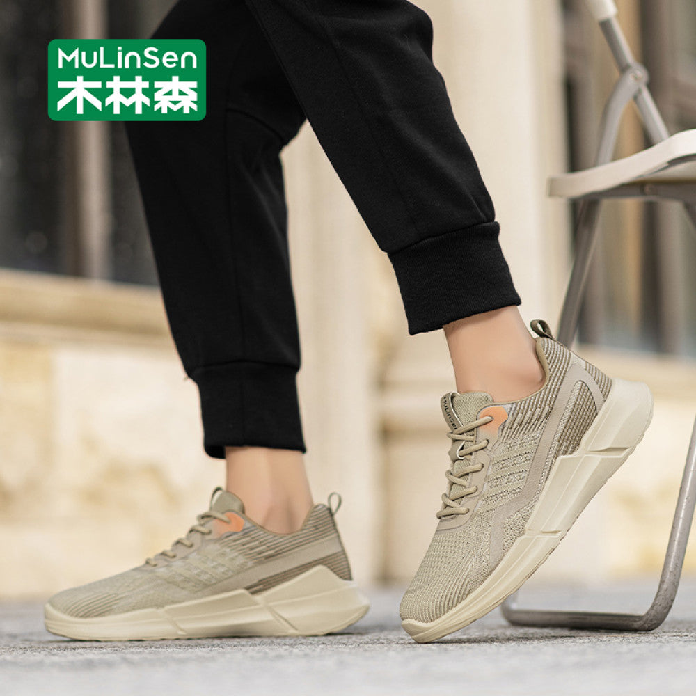 Wooden Forest Coconut Men s Shoes Spring and Autumn Casual Running Lightweight Flyknit Sports Shoes Men s Outdoor Versatile Soft Bottom Trendy Shoes image 5