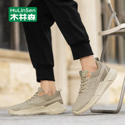 Wooden Forest Coconut Men s Shoes Spring and Autumn Casual Running Lightweight Flyknit Sports Shoes Men s Outdoor Versatile Soft Bottom Trendy Shoes image 5