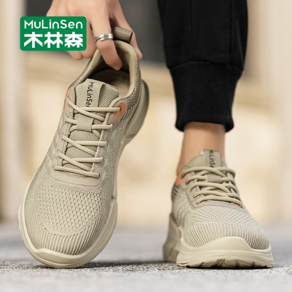 Wooden Forest Coconut Men s Shoes Spring and Autumn Casual Running Lightweight Flyknit Sports Shoes Men s Outdoor Versatile Soft Bottom Trendy Shoes