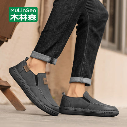 Mulinsen Tods shoes men s 2025 new summer men s shoes kitchen non slip work slip on men s casual leather shoes image 5